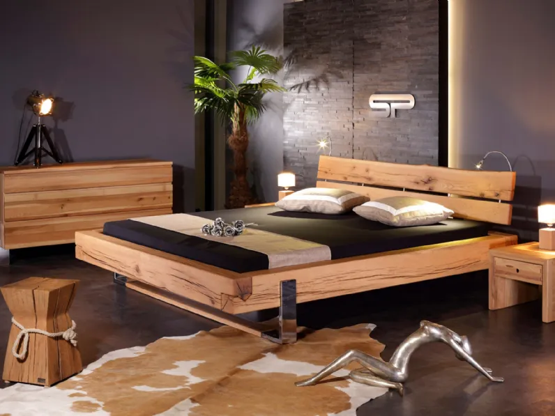 Letto in legno con gambe KuvetArtigianalea prezzo scontato