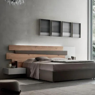 Letto in legno con giroletto Dogato rovere massello�Maronese�a prezzo scontato