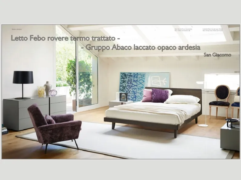 Letto in legno con giroletto Febo Sangiacomo a prezzo ribassato