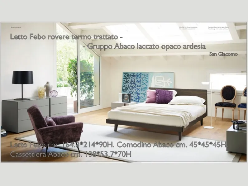 Letto in legno con giroletto Febo Sangiacomo a prezzo ribassato