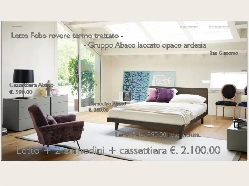 Letto in legno con giroletto Febo Sangiacomo a prezzo ribassato