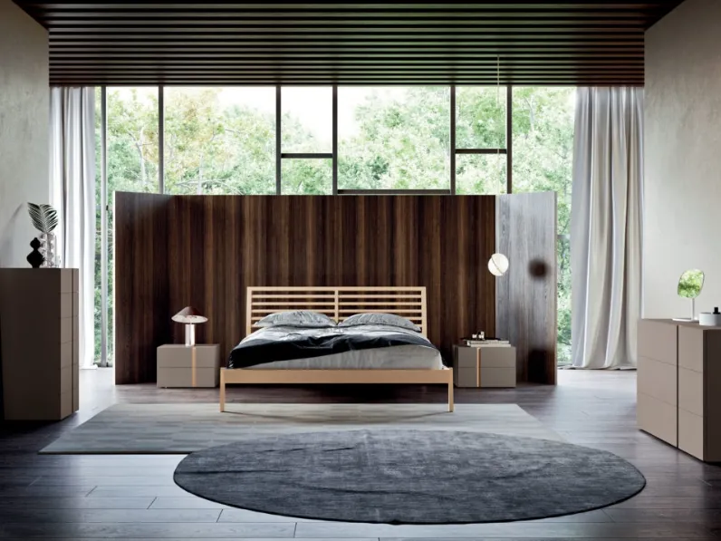 Letto in legno con giroletto Letto moderno ginevraMottes selectiona prezzo scontato