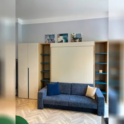 Letto in legno modello Letto e divano a scomparsa nobu  di Clever scontato 46%