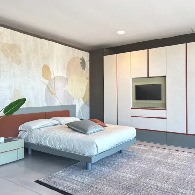 Letto in legno modello Letto sommier e testata a muro halifax  di Tomasella scontato 39%