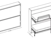 Letto moderno a scomparsa in legno KALI DUO 1943 di Clei