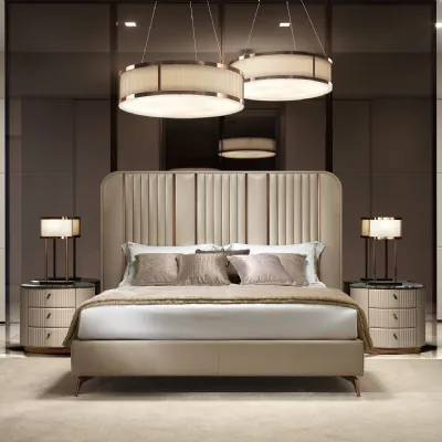 Letto imbottito modello Letto maxi 200 x 200 luxury venice di Md work scontato 41%
