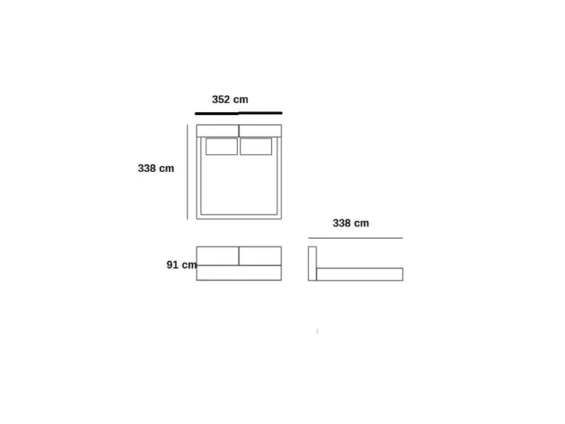 Letto con materasso 3metri x 3 metri maxi king Md work SCONTATO a PREZZI OUTLET