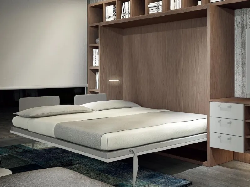 LETTO Letto a scomparsa matrimoniale orizzontale-small legno Artigianale a PREZZI OUTLET