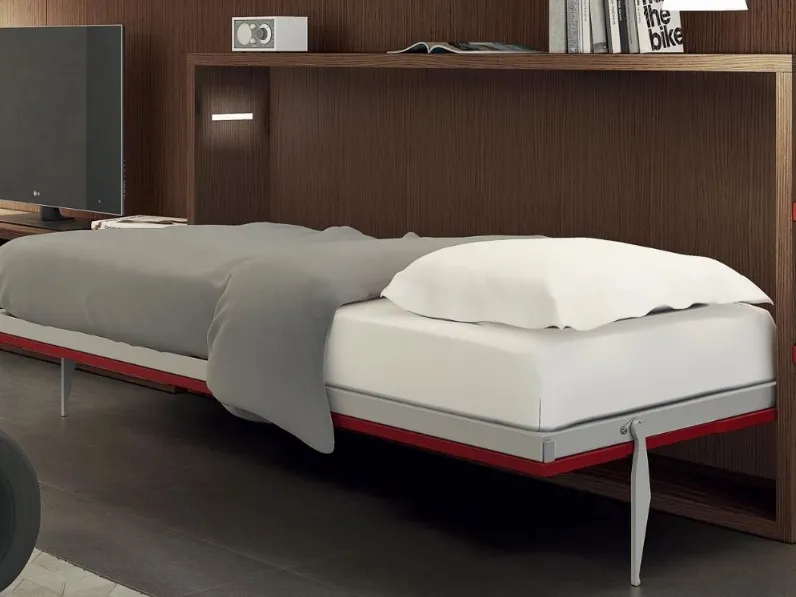 Letto Letto a scomparsa sinolo apertura orizzontale Artigianale SCONTATO a PREZZI OUTLET