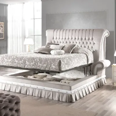 Letto classico con giroletto Letto elisabetta velluto maxi  Md work a prezzo scontato