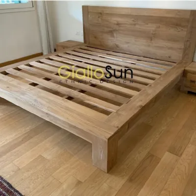 Letto design con giroletto Letto etnico teak Outlet etnico a prezzo ribassato