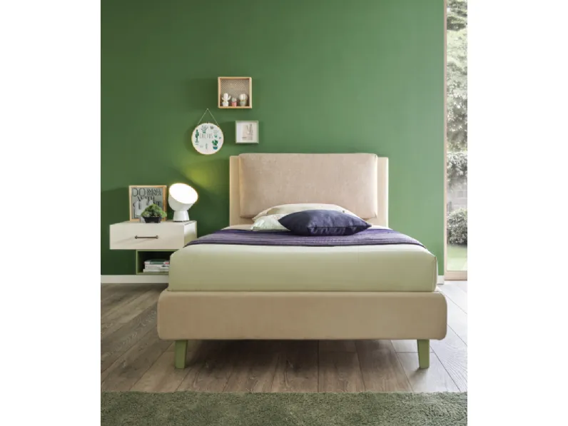 LETTO Letto imbottito 1 piazza e mezza in finitura duna e cappuccino  Collezione esclusiva a PREZZI OUTLET