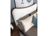 Letto matrimoniale con piedini Letto le fablier mimose mod. nuvola tinta classica ed ecopelle bianca Le fablier a prezzo ribassato