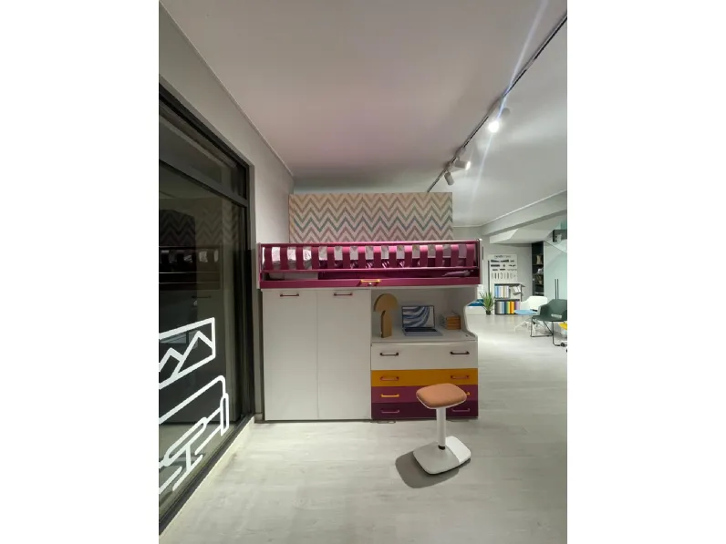 Letto singolo con cassetti Letto level Moretti compact camerette a prezzo ribassato