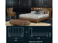 Letto Letto londra in pelle invecchiata lucida di Md work scontato del 46%