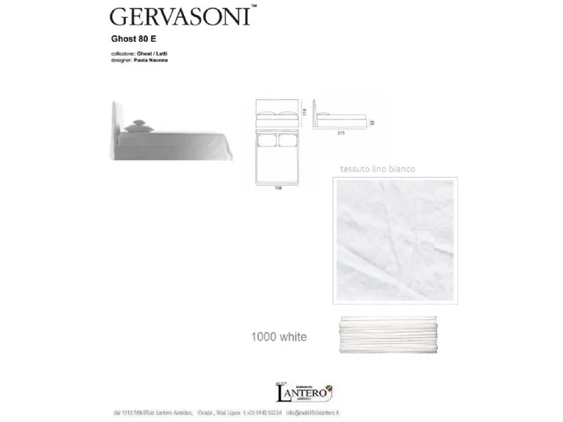 Letto matrimoniale Letto matrimoniale ghost 80.e Gervasoni con uno sconto IMPERDIBILE