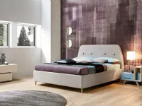 LETTO Letto matrimoniale marie in tessuto povere con decorazione in testata Collezione esclusiva in OFFERTA OUTLET