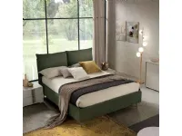 Letto matrimoniale moderno Letto matrimoniale mod.bristol completo di box-contenitore rivestito in tessuto colore verde in promo-sconto del 35% Gierre mobili a prezzo ribassato