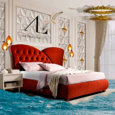 Letto matrimoniale con contenitore Letto matrimoniale mod. gabbiano in promo-sconto del 50% Artigiana letti a prezzo scontato