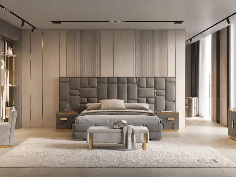 Letto Letto maxi velluto acciaio di Md work scontato del 31%