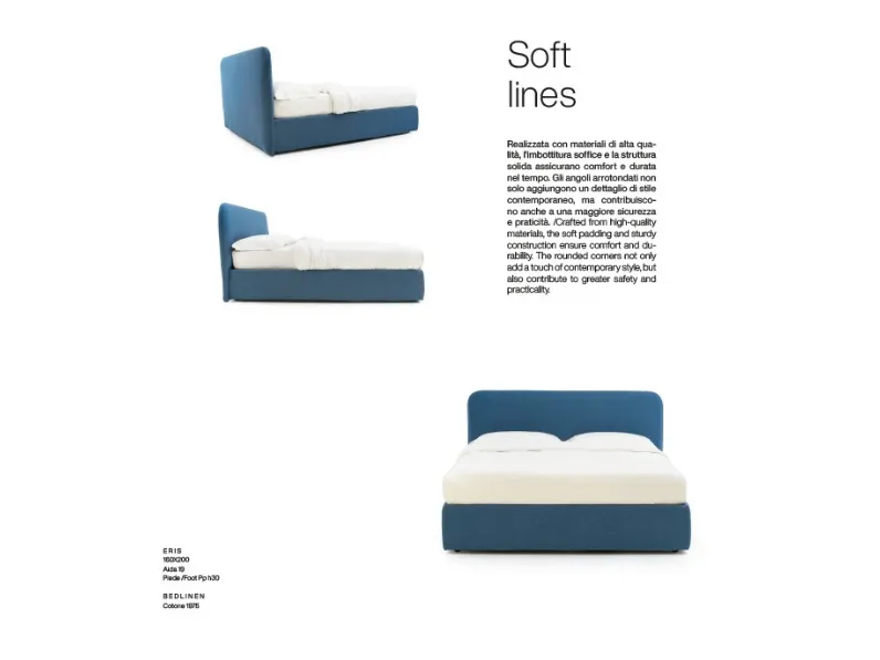 Letto design con contenitore Letto mod eris Artigianale a prezzo ribassato