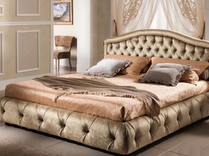 Letto matrimoniale con giroletto Letto velluto 180x200 o 160x200 principato di monaco  Md work a prezzo scontato