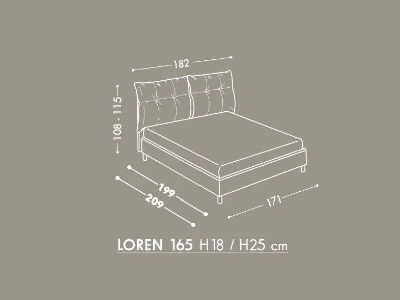 Letto design con contenitore Loren Oggioni a prezzo ribassato