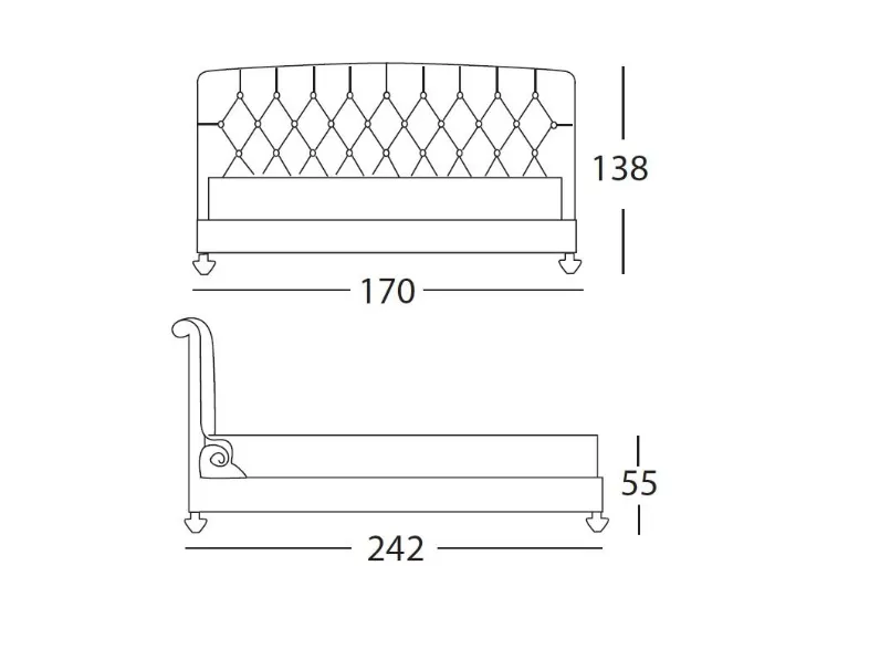 Letto Luxury fogia laccato venziano 700 Md work SCONTATO a PREZZI OUTLET