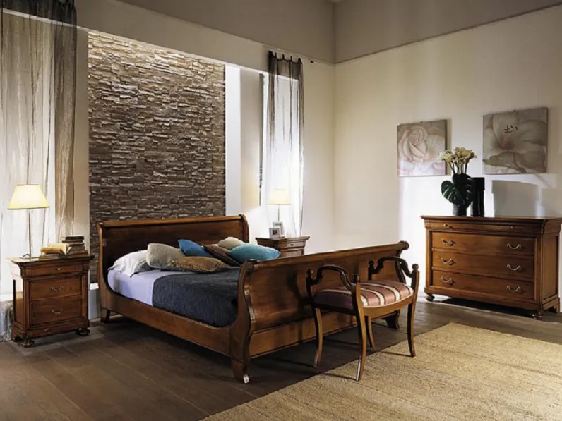 Letto matrimoniale a barchetta stile 800