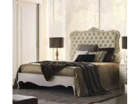 Letto matrimoniale classico Letto agnese con testata in legno intagliato e ecopelle Artigianale a prezzo scontato