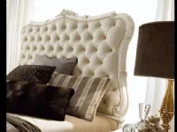 Letto matrimoniale classico Letto agnese con testata in legno intagliato e ecopelle Artigianale a prezzo scontato