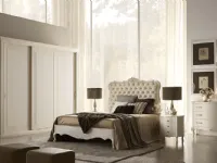 Letto matrimoniale classico Letto agnese con testata in legno intagliato e ecopelle Artigianale a prezzo scontato