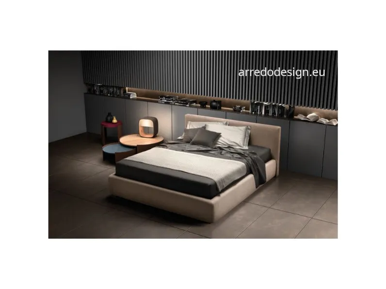 Letto moderno con contenitore Happy Samoa a prezzo scontato