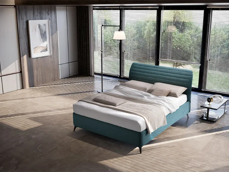 Letto imbottito modello Letto matrimoniale da con contenitore di Artigianale scontato 40%