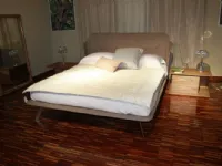 Letto Ermes in pelle, Falegnameria 1946, prezzo scontato.