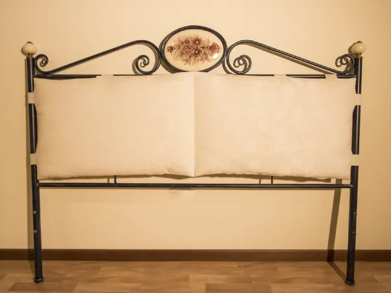 Letto matrimoniale con giroletto Blu Pama letti a prezzo scontato