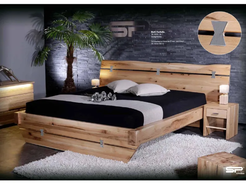 Letto moderno con giroletto Butterfly Artigianale a prezzo ribassato