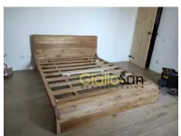 Letto design con giroletto Letto wave legno teak Outlet etnico a prezzo scontato