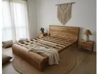 Letto in legno con giroletto Letto wave legno teak�Outlet etnico�a prezzo ribassato