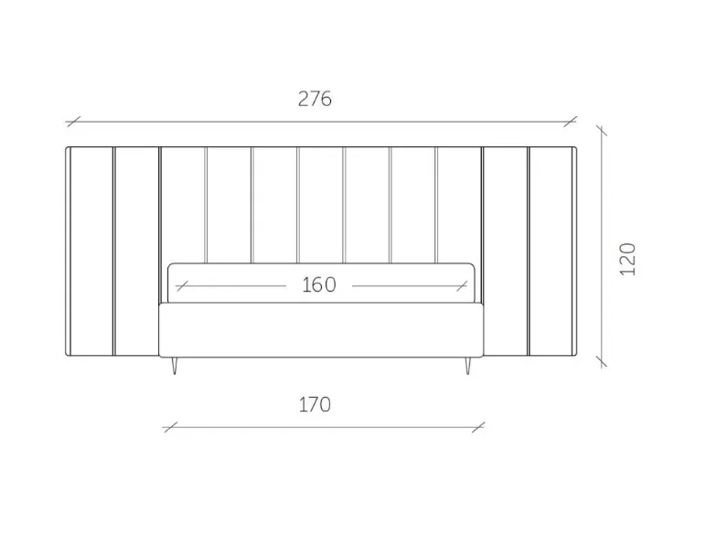 Letto imbottito con giroletto Letto xxl maxi in technonabuk Md work a prezzo ribassato
