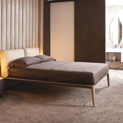 Letto matrimoniale con piedini Aries outlet Diotti.com a prezzo scontato