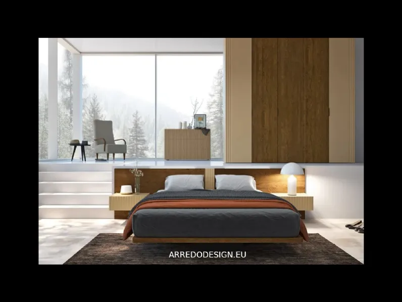Letto in legno con piedini Wave�Fratelli mirandola�a prezzo scontato