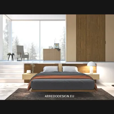 Letto in legno con piedini Wave�Fratelli mirandola�a prezzo scontato