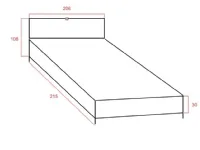 Letto design con contenitore Dione  Artigianale a prezzo scontato