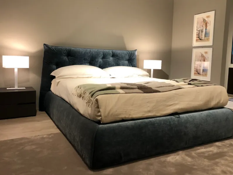 Letto design con contenitore Impunto Pianca a prezzo scontato