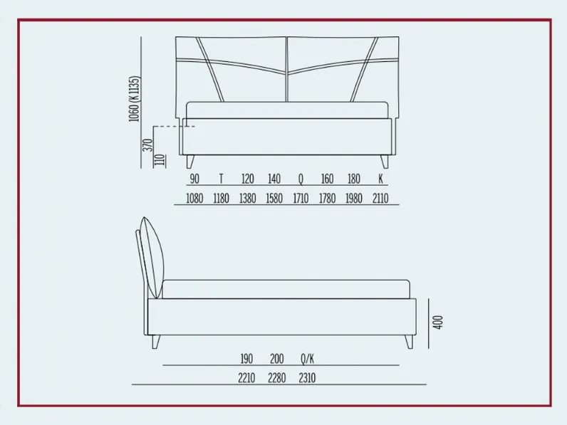 Letto matrimoniale design So casual Noctis a prezzo ribassato