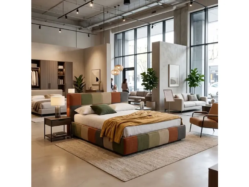 Letto matrimoniale design Terre d'autunno  Collezione esclusiva a prezzo scontato