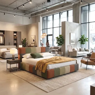 Letto matrimoniale design Terre d'autunno  Collezione esclusiva a prezzo scontato