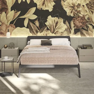 Letto matrimoniale design Zenit Morassutti a prezzo ribassato