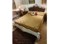 Letto matrimoniale con giroletto Letto matrimoniale in massello di noce laccato bianco Collezione esclusiva a prezzo ribassato